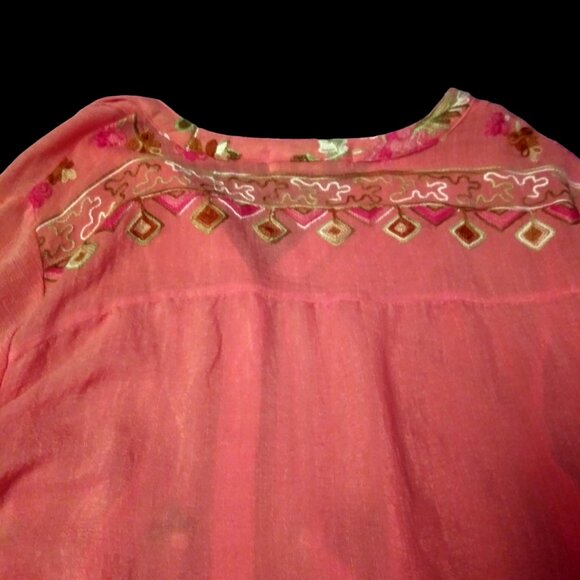 Hope Springs Boho Blouse Size XL, Plus Size Woman, XL Embroidered Retro Blouse - Picture 3 of 16